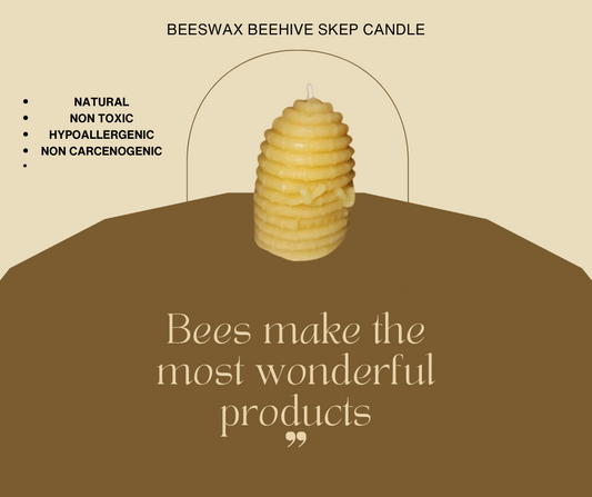 Beeswax Beehive Skep Candle