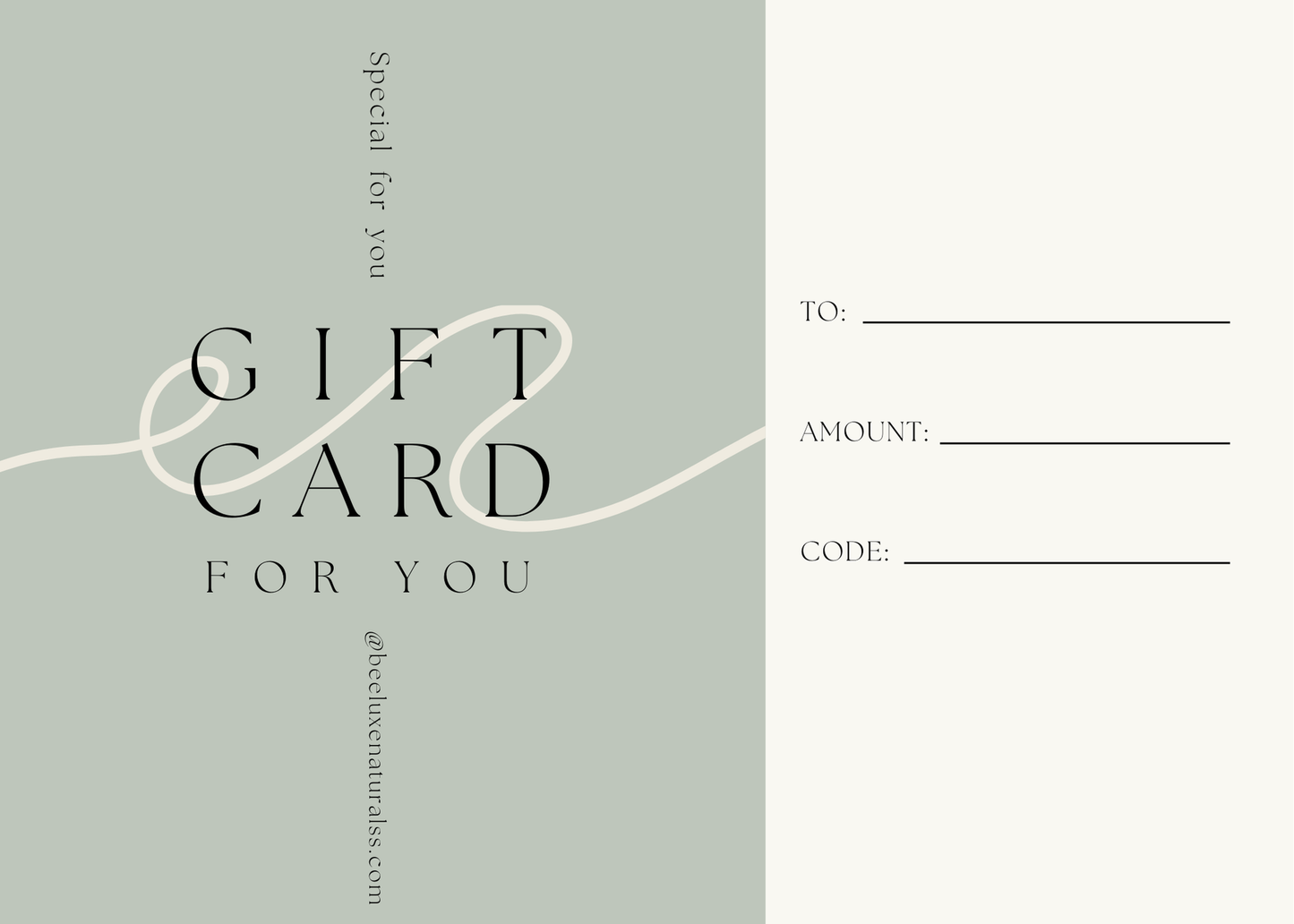 Beeluxe Naturals Gift Card