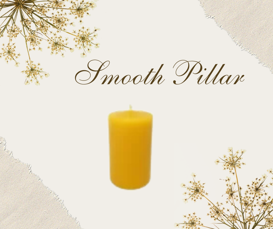 Smooth Beeswax Pillar 2.5 x 4 inch